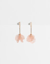 Aros Colgantes Largos Acrilico Aros Con Flores - Dorado