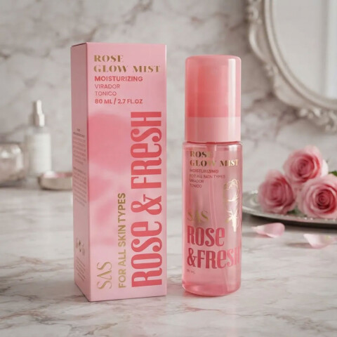 SAS Tónico facial hidratante bruma de brillo rosa Sas Tónico Facial Hidratante Bruma De Brillo Rosa