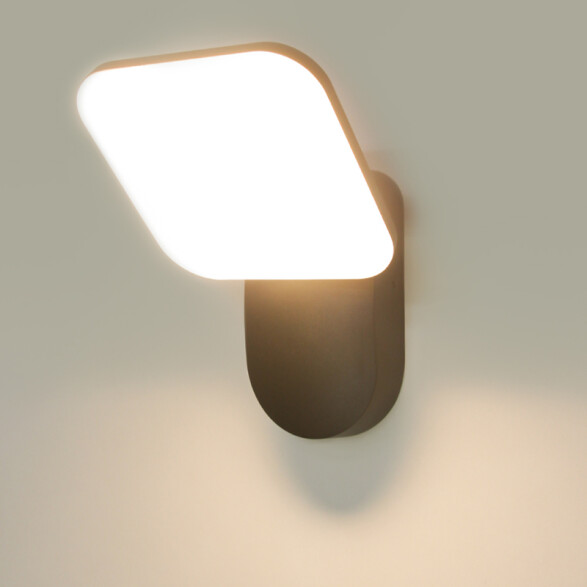 Lámpara pared LED IP65 negro 12W luz cálida 120° IX4556