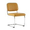 Silla de Comedor Metal Cromado y Tapizada Naranja