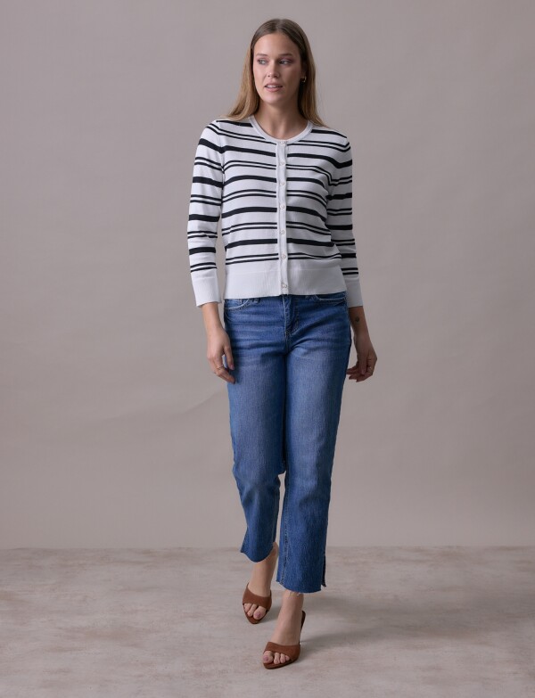 Cardigan Lineas BLANCO/NEGRO