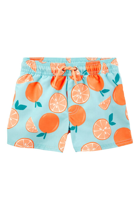 Traje de baño dos piezas, protección UPF 50+, manga larga, diseño naranjas. Talles 3-24M Traje de baño dos piezas, protección UPF 50+, manga larga, diseño naranjas. Talles 3-24M