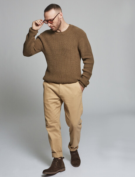 Pantalon chino beige