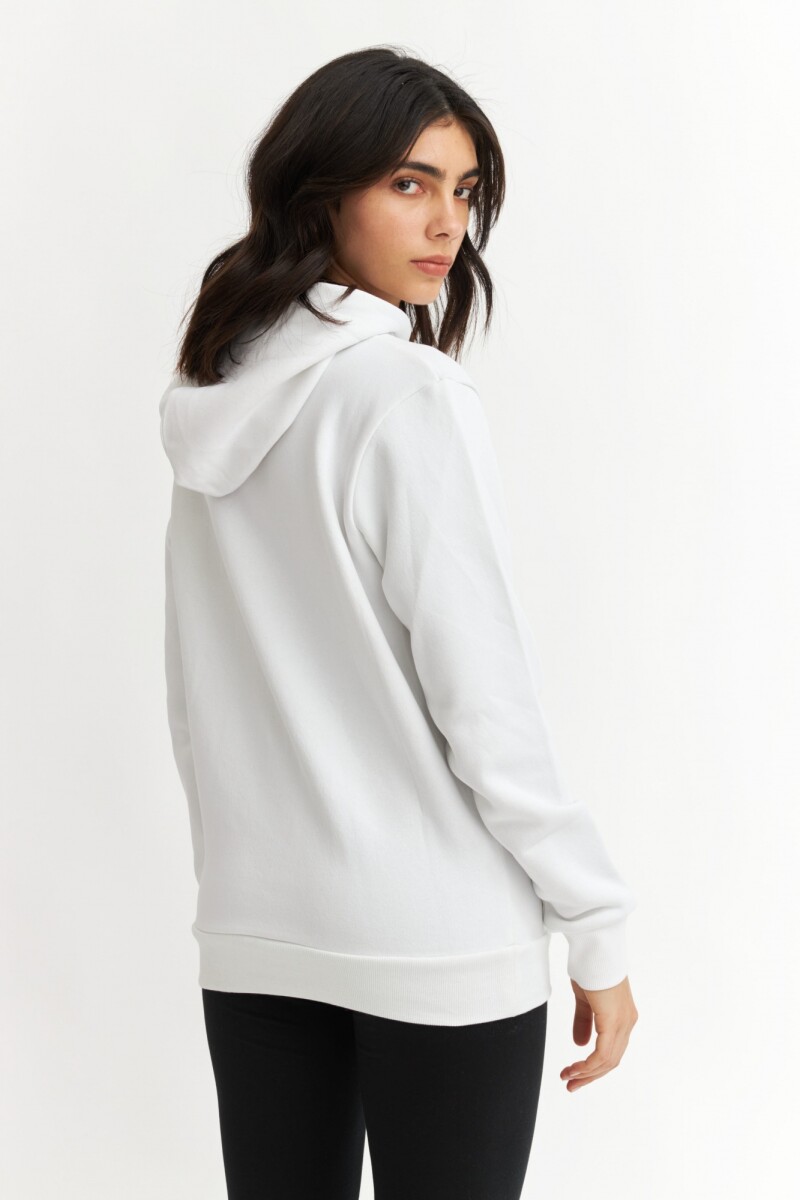 Hoodie estampado - UNISEX BLANCO