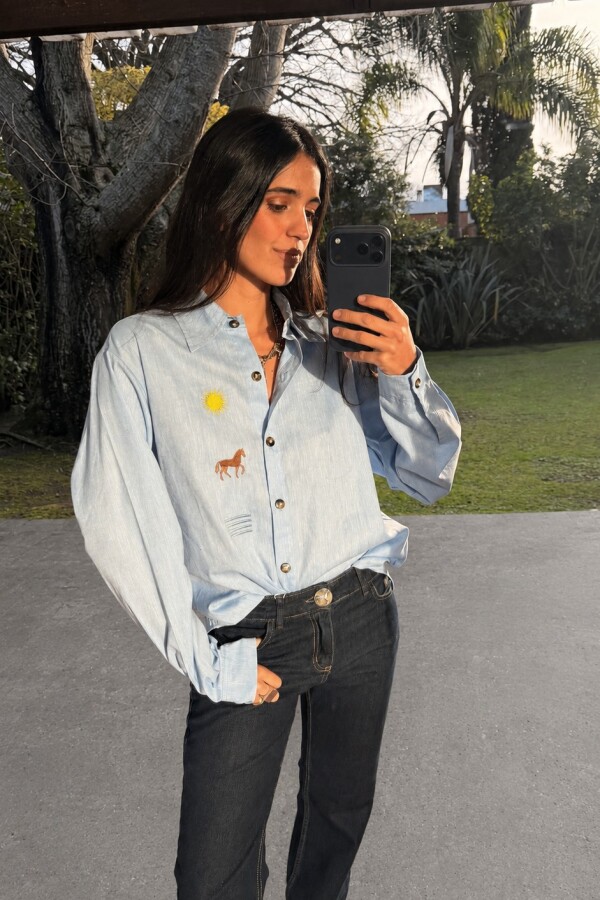 Charrúa Shirt Cotton Celeste