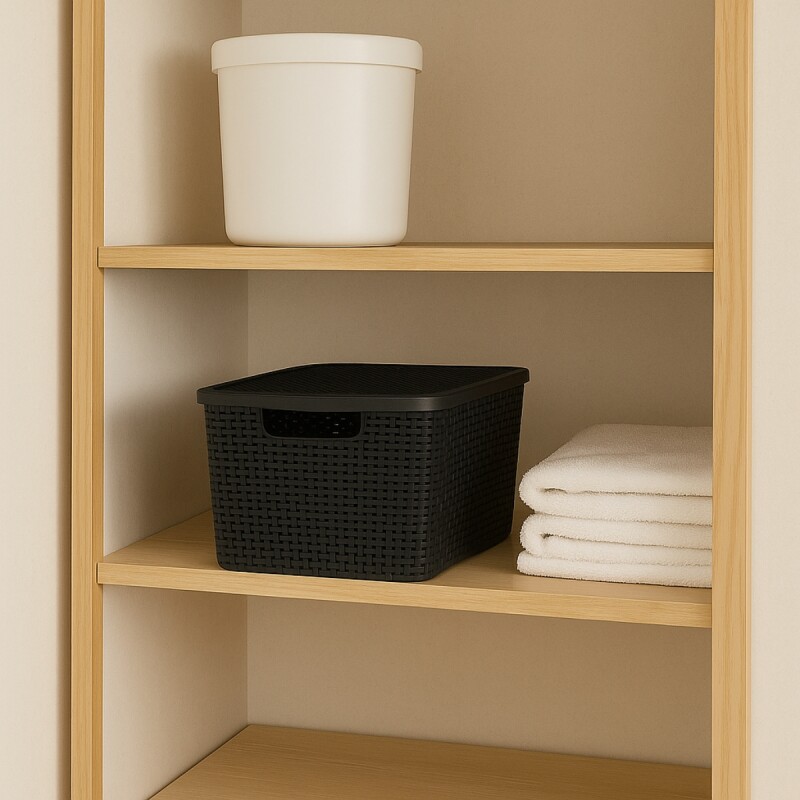 Caja simil ratán 7 lts NEGRO