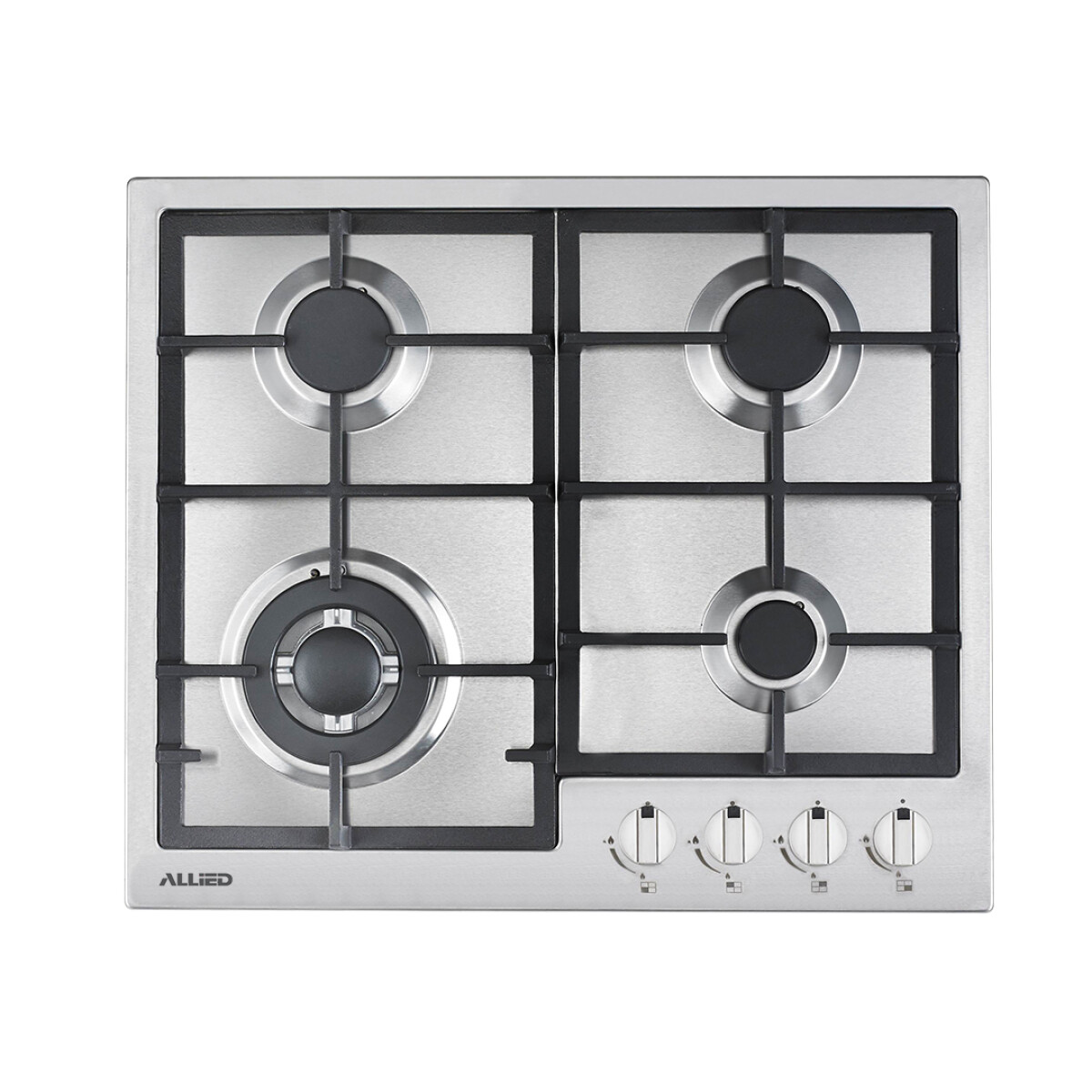Anafe Empotrable A Gas Allied AL-GS4H Con 4 Quemadores Ub - NEGRO-GRIS 