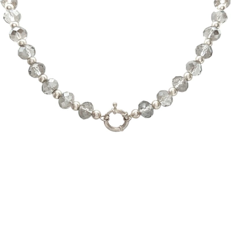 Conjunto cuentas de cristal- Plata 925 - Cristal transparente - CJ3099 Conpiedra