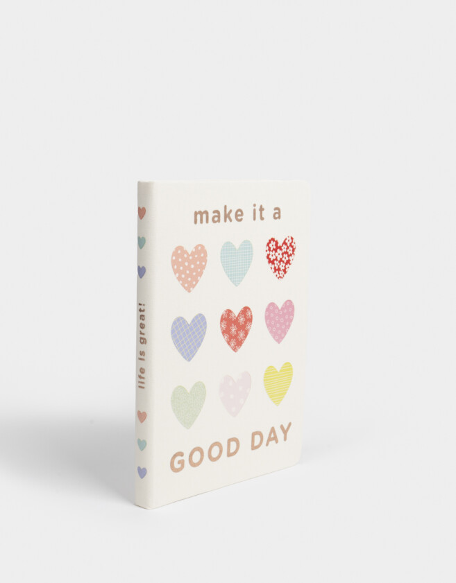 Anotadores Cuadernos y Memos Corazón Cuaderno Estampado "make It A Good Day" - Blanco Crudo