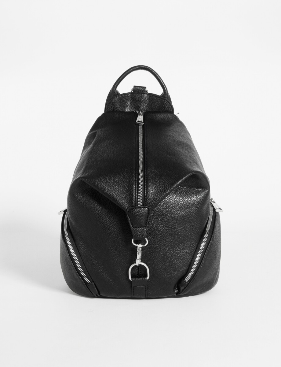 Mochila cierre vertical - negro 