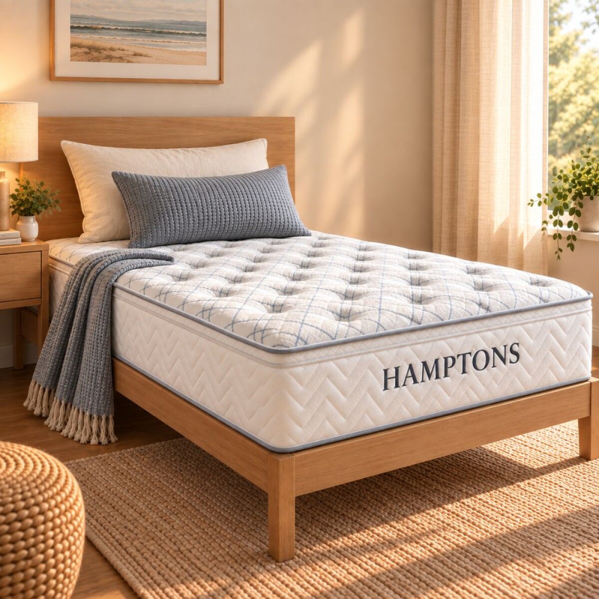 Colchon de resortes Plaza y media HAMPTONS Rhenium 