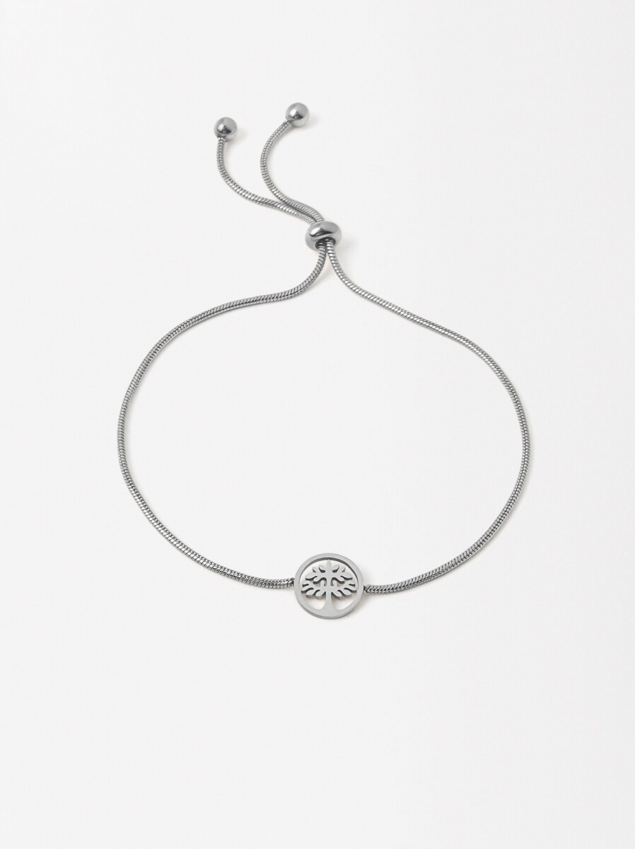 Pulsera Ajustable Árbol - Acero Inoxidable - plateado 