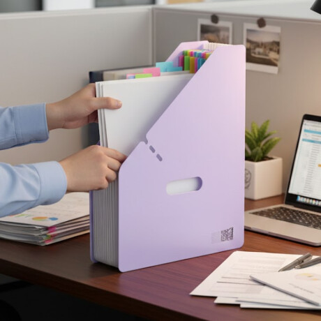 Organizador archivador para papeles colores pastel Lila