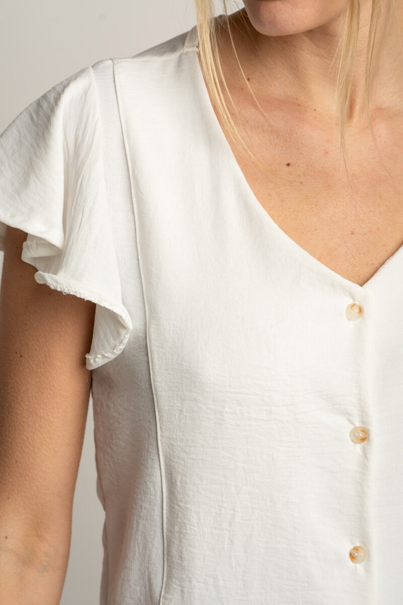 Blusa Escote V Nacar