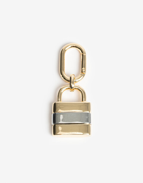 Llavero Metal Llavero Y Bag Charm De Candado - Combinacion Bicolor