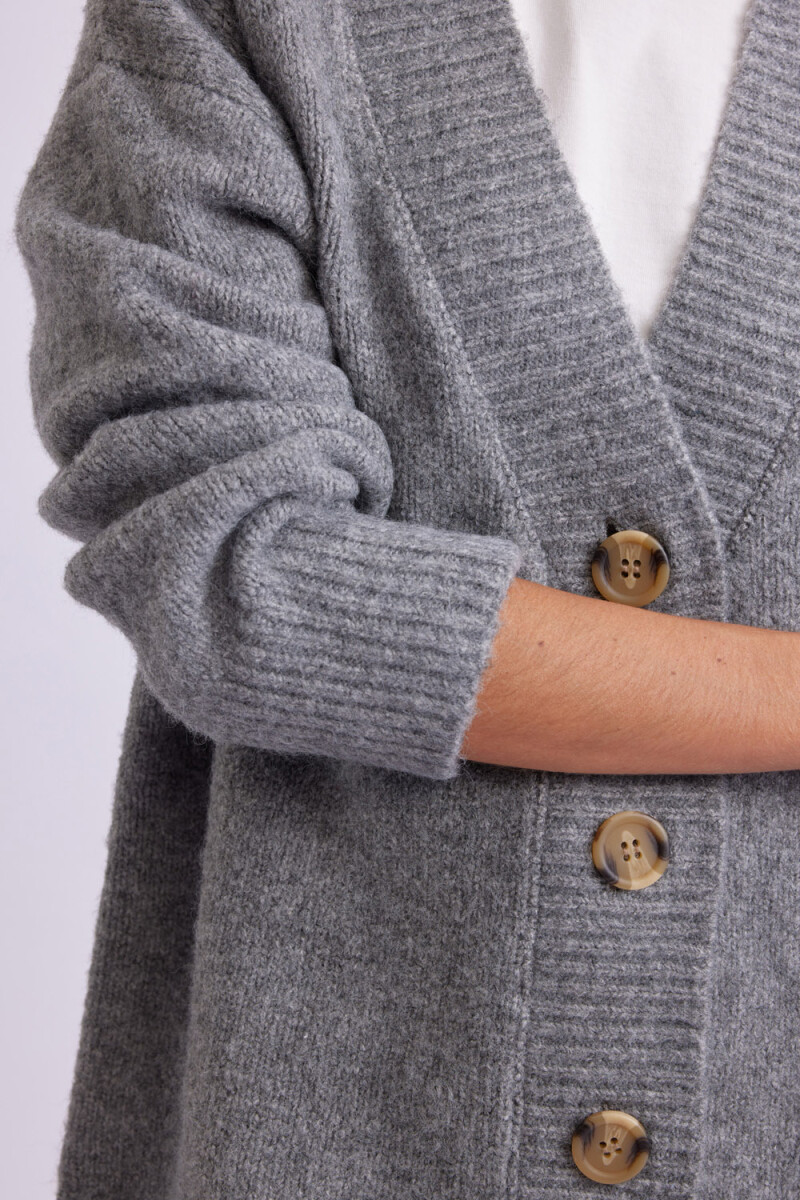 Cardigan de punto Gris Melange