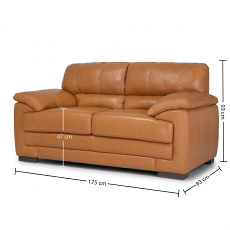 Sofá Oxford - Cuero Básico - 2 cuerpos Camel - (Preventa)