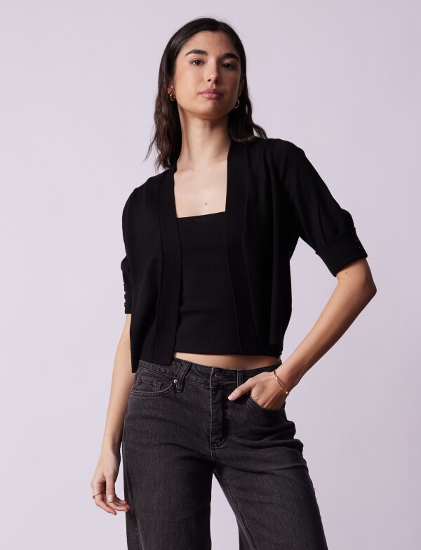 Cardigan Puño Botones NEGRO