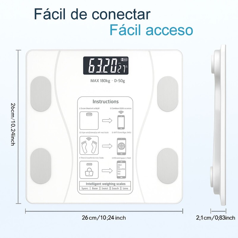 Balanza Digital Corporal Baño App Inteligente Celular Smart Balanza Digital Corporal Baño App Inteligente Celular Smart