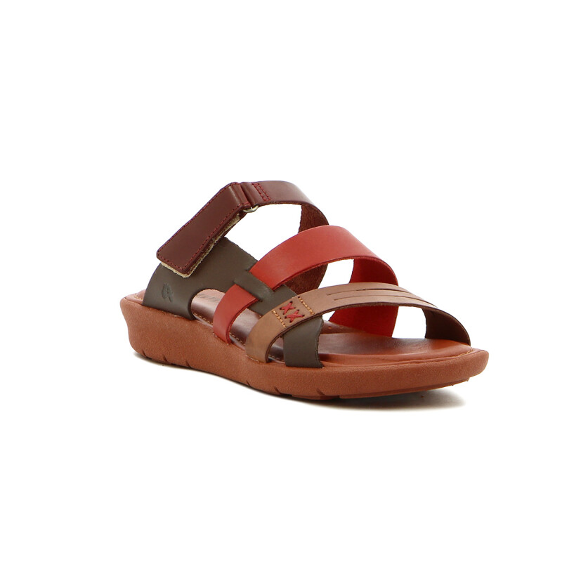 Country Sandalia 3 Tiras Combinadas Telha-multicolor
