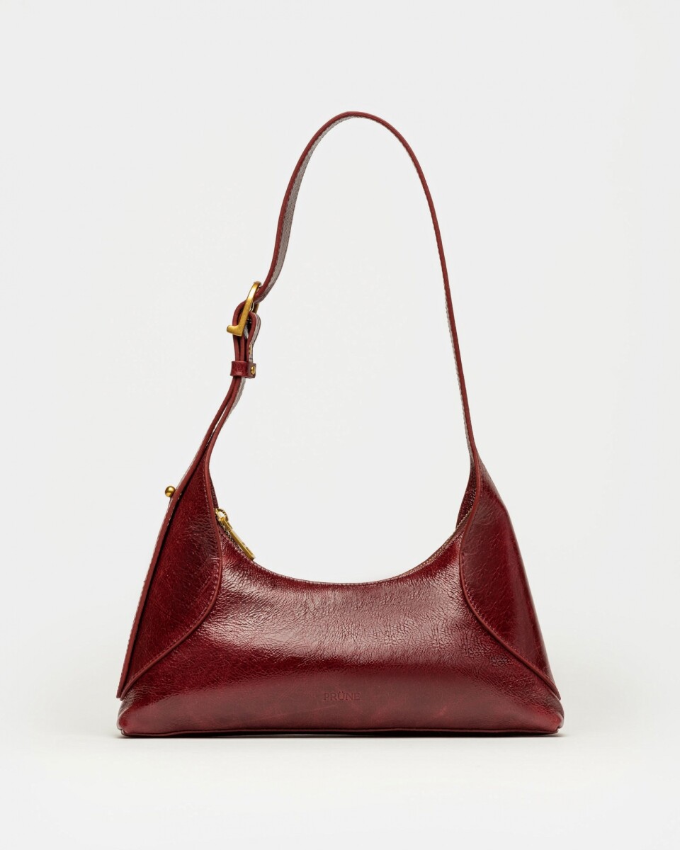 Cartera Windsor en Cuero Liso - Bordeaux 