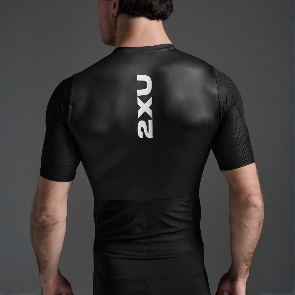 Trisuit Running Aero Hex Sleeved Trisuit Hombre Black/white