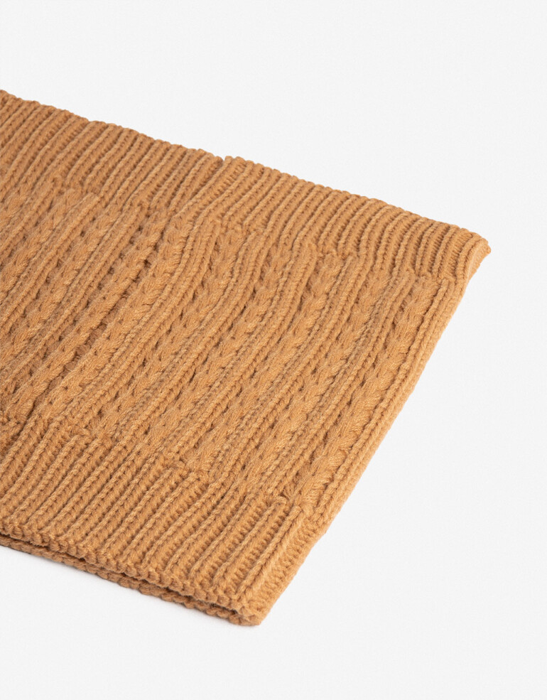Cuellos Special Price Cuello Tejido Trenzado Camel - Marron Camel