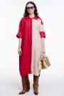 VESTIDO CONTRASTE Rojo