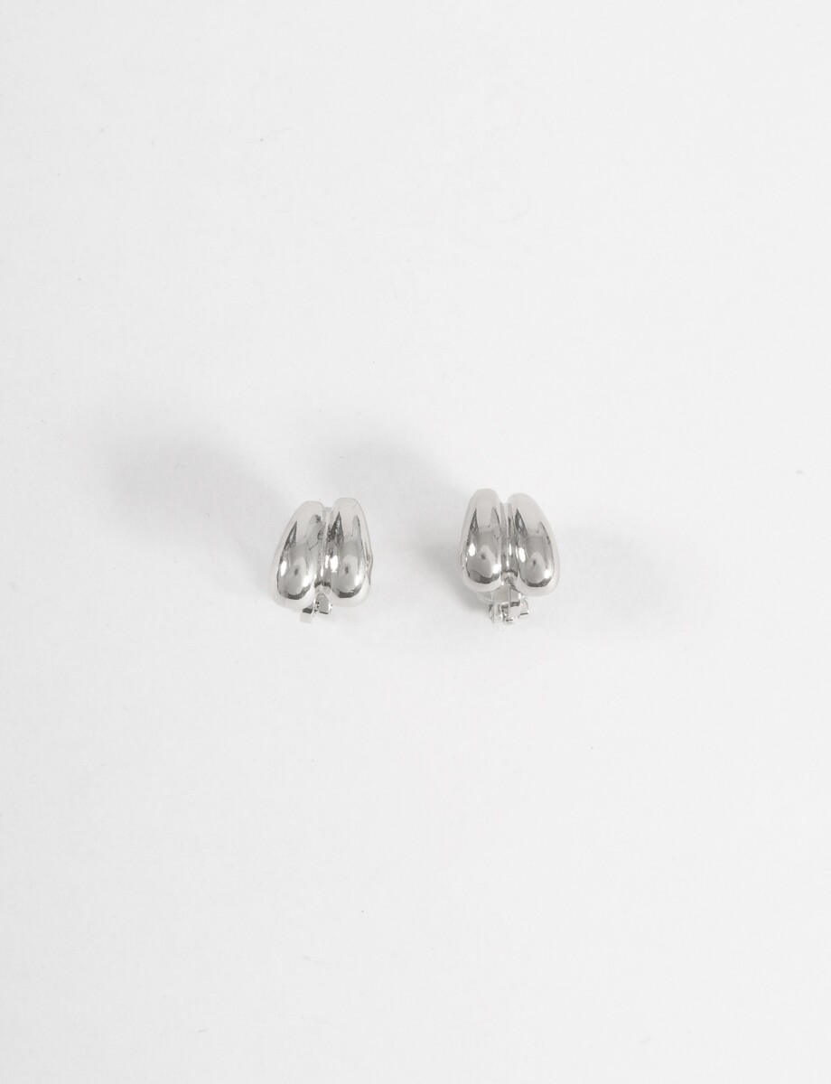 Caravanas clip doble gota - plateado 