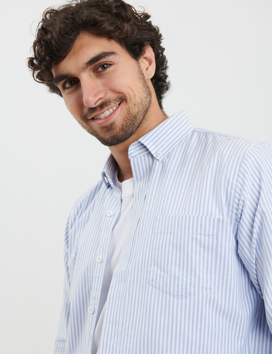 012584 CAMISA HARRY Celeste/blanco