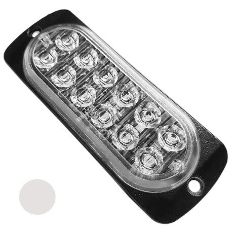 SEÑALIZACION - BARRAL BLANCO 12 LED 12/24V 112X41MM - SEÑALIZACION - BARRAL BLANCO 12 LED 12/24V 112X41MM -