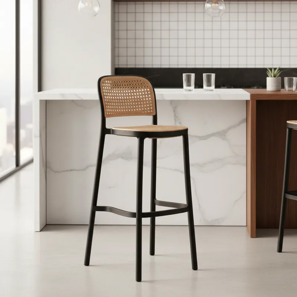 Butaca Alta Franky Con Respaldo Y Apoyapies Negro