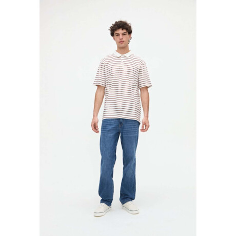 Remera polo Marin Off white Camel