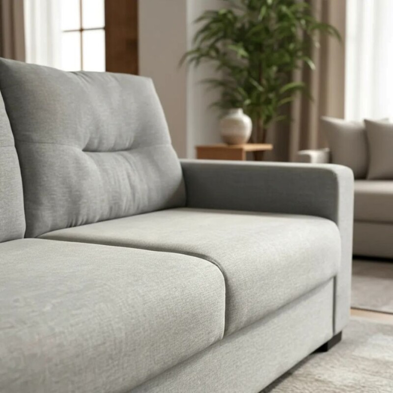 SOFA 3 CUERPOS - TAPIZADO TELA GRIS CLARO SOFA 3 CUERPOS - TAPIZADO TELA GRIS CLARO