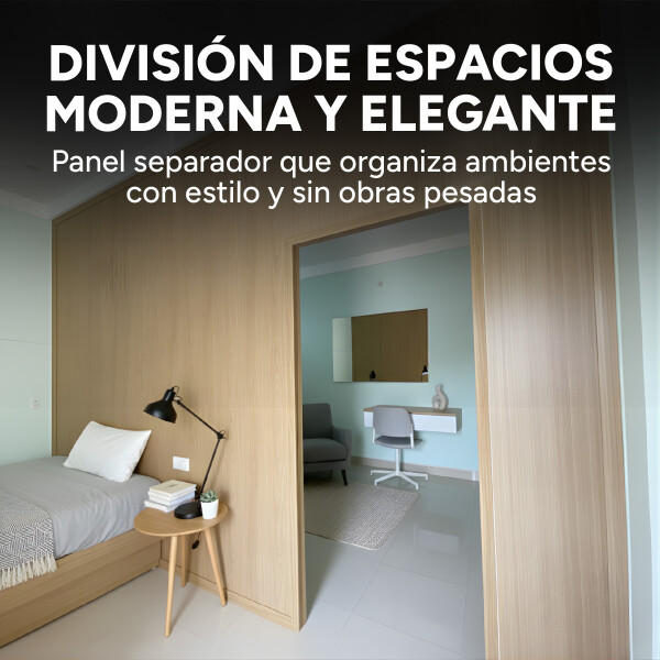 Panel Divisor Separador Ambientes 2 x 2,90m + 4 Rieles 3m Marrón 1