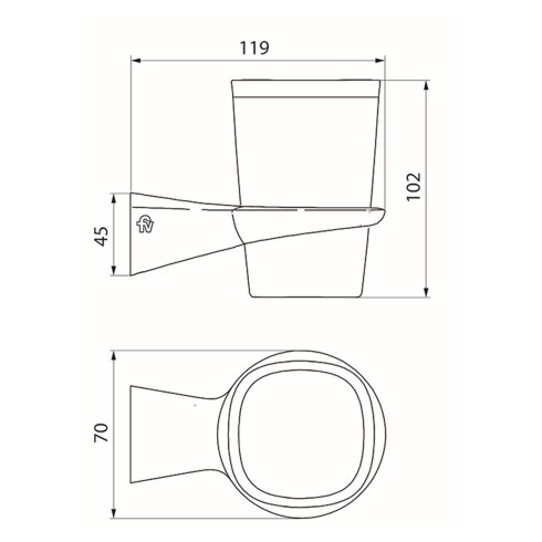 Porta Vaso Negro Mate Epuyen Fv Base: 45X70Mm Vaso: 102X119Mm 000
