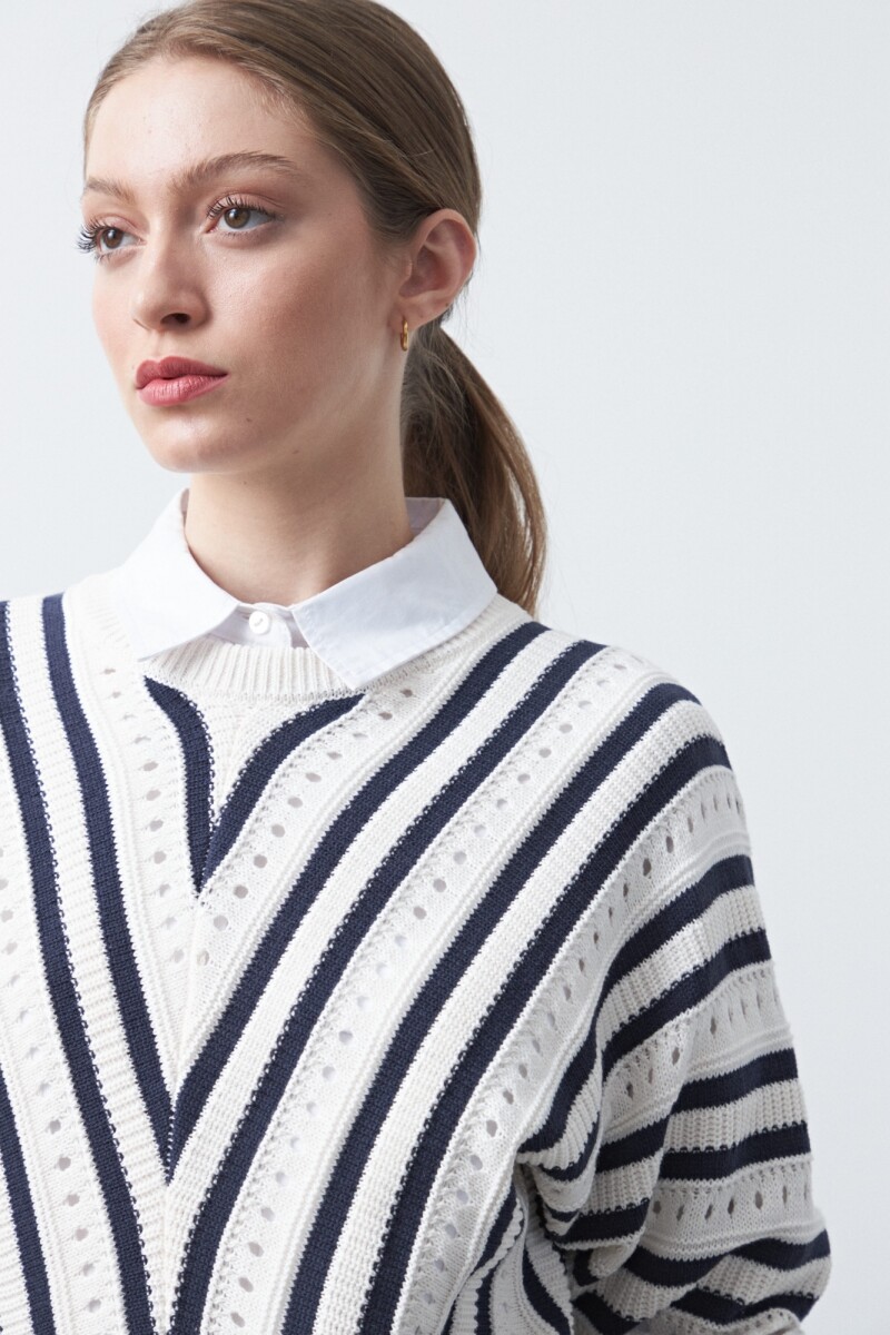 SWEATER COIMBRA Blanco/Azul