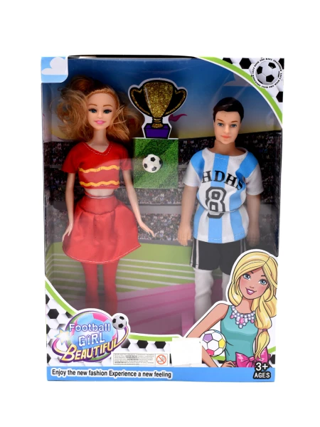 MUÑECOS FUTBOL Y PORRISTA CELESTE