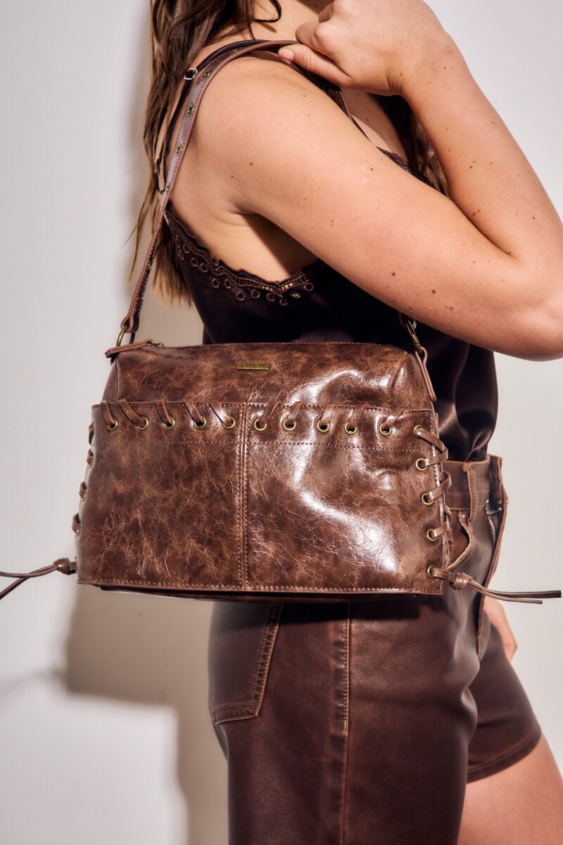Cartera Cuero Vegano Chocolate