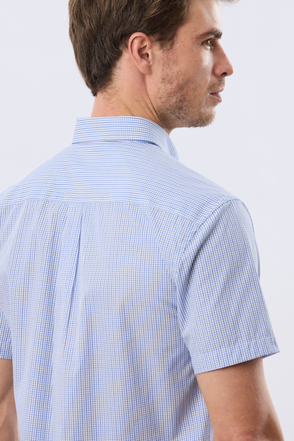 CAMISA CUADROS Celeste