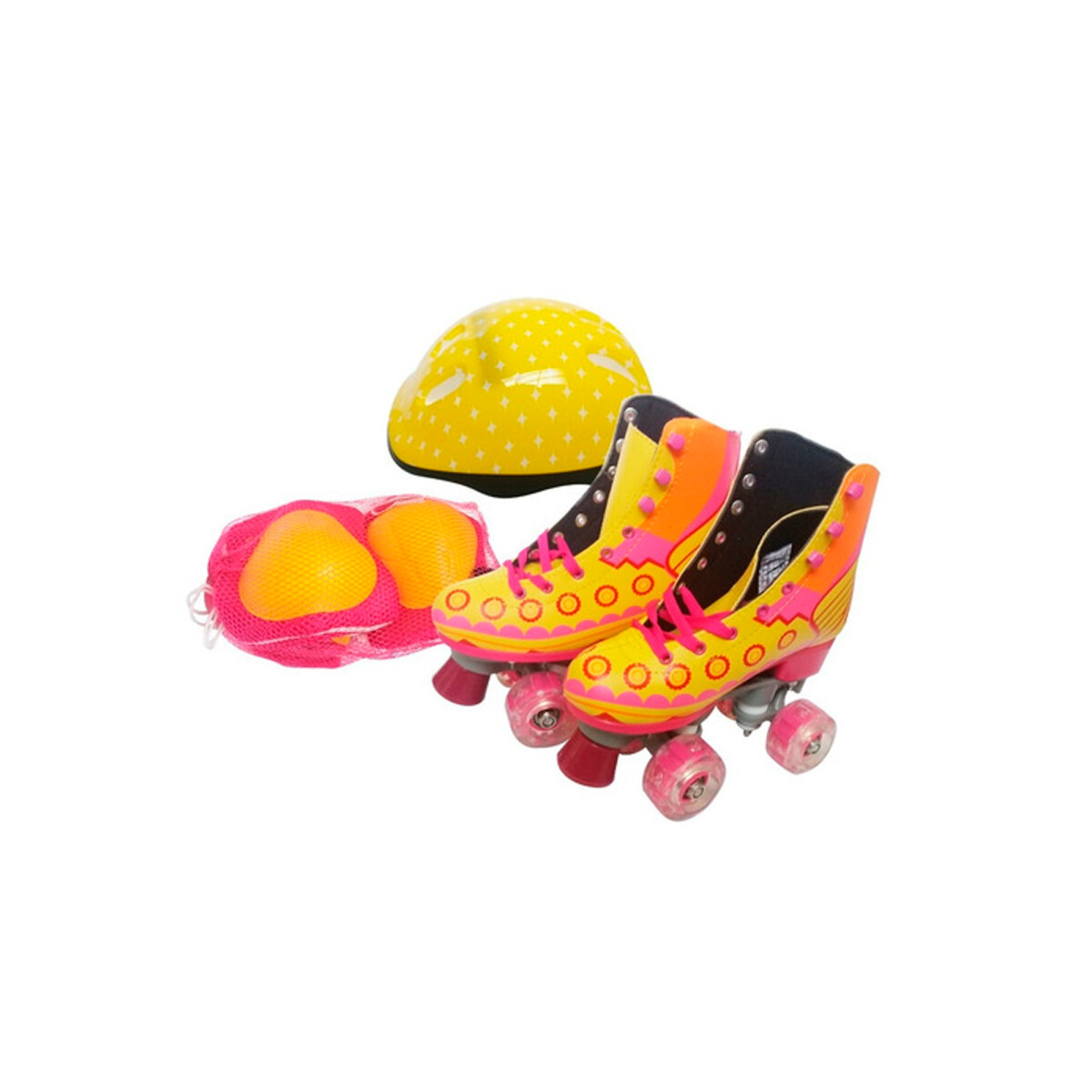 Patines para Niña Rosa y Amarillo - Talle 34 