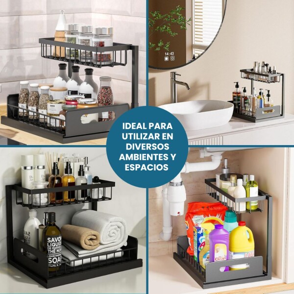 Organizador De 2 Niveles Estante Cocina baño alacena Metal Multiuso Bajo o Sobre Mesada Imback Organizador De 2 Niveles Estante Cocina baño alacena Metal Multiuso Bajo o Sobre Mesada Imback