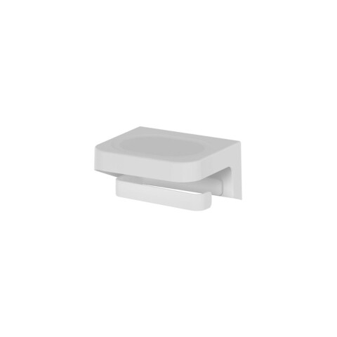 Porta rollo papel higiénico con adhesivo Blanco