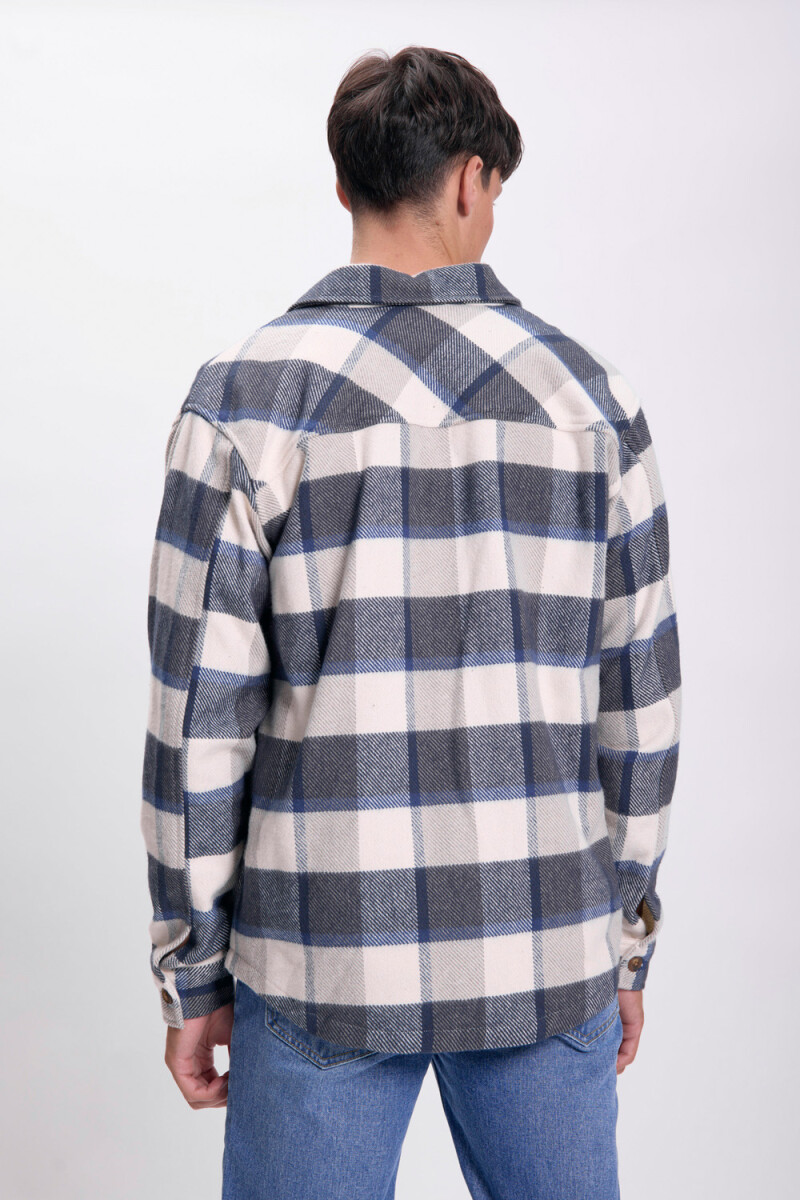 Sobrecamisa cuadros Crudo