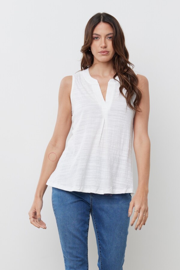 Blusa Escote V BLANCO