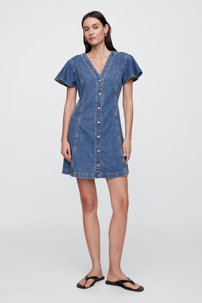 Vestido Con Botones Mujer Medium Indigo 15