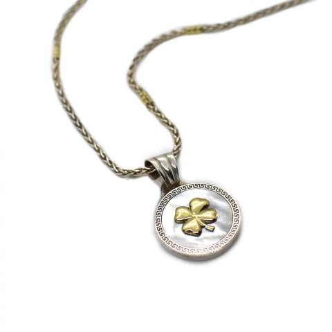 Cadena y Colgante en Oro y Plata 925 con Nácar Cadena y Colgante en Oro y Plata 925 con Nácar