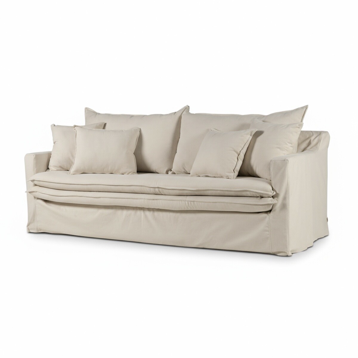 Sofá Gin con Funda - Tela Rústica - 3 cuerpos - TD5260-1635 (Beige) 