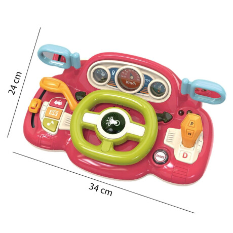 Volante Musical Juego Infantil Simulador Manejo Luz Sonidos Fucsia