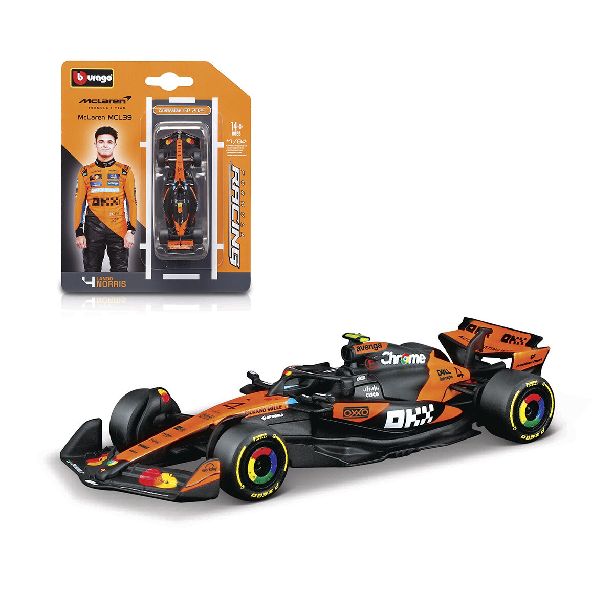 Bburago Formula 1 McLaren Escala 1:64 - Lando Norris 